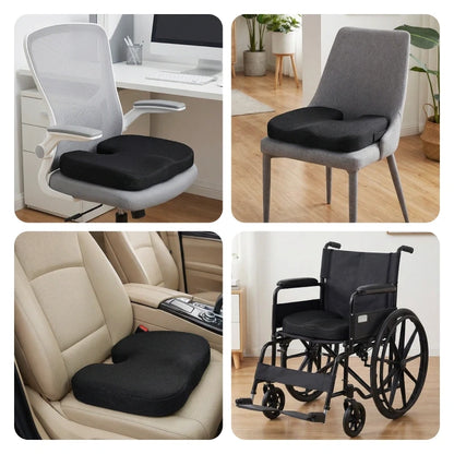 Orthopädisches Memory Foam Sitzkissen - Gegen Rückenschmerzen, Ischias & Steißbeinschmerzen - Rutschfest