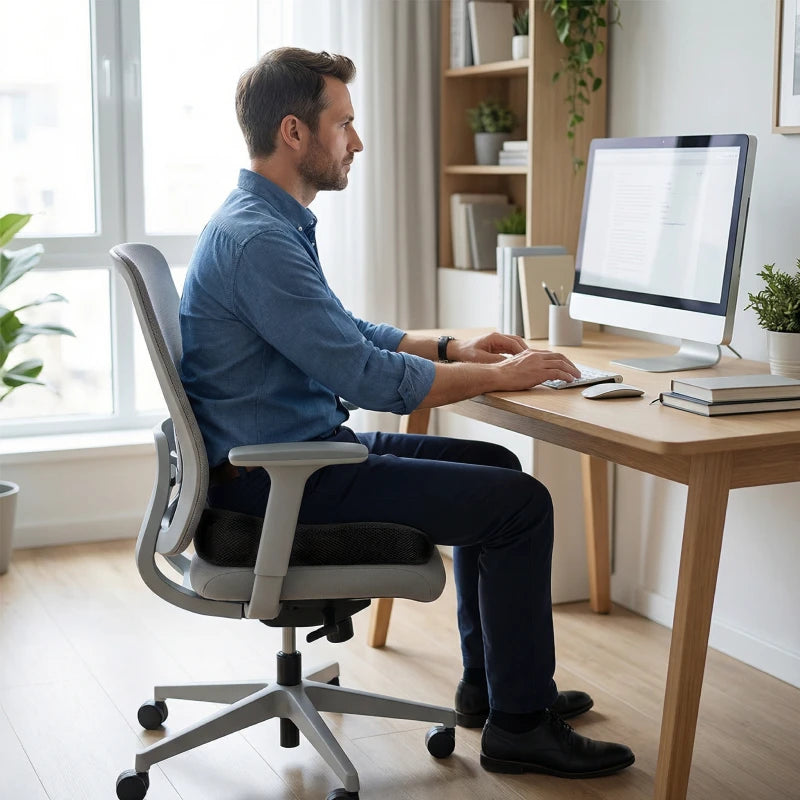 Orthopädisches Memory Foam Sitzkissen - Gegen Rückenschmerzen, Ischias & Steißbeinschmerzen - Rutschfest