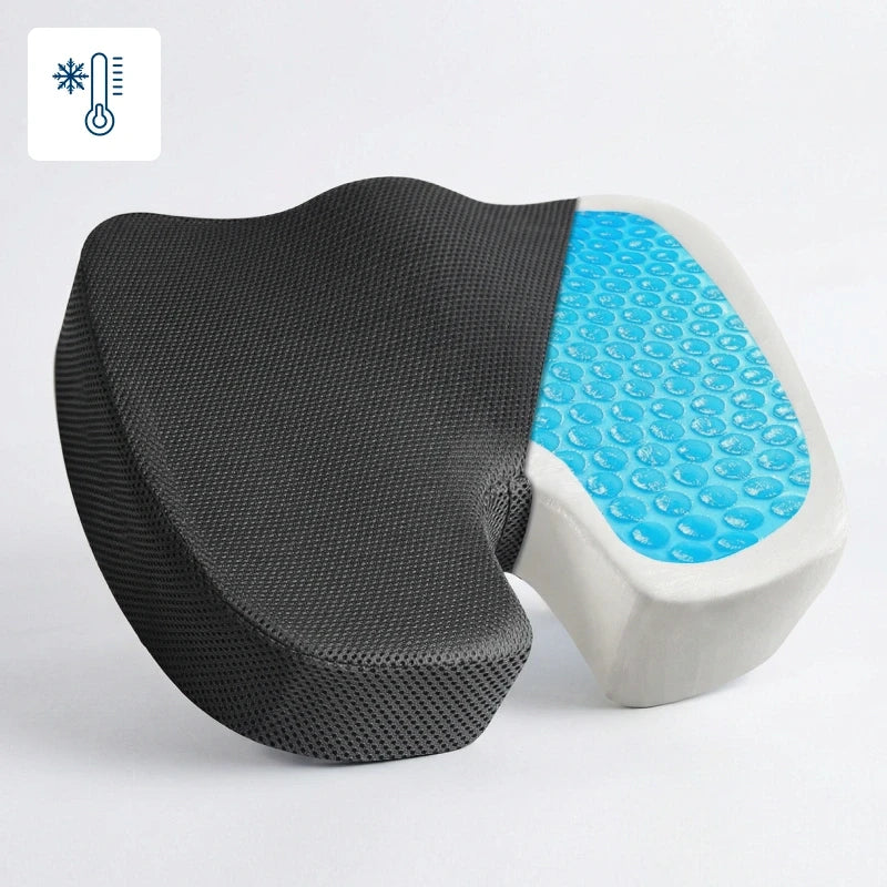 Orthopädisches Memory Foam Sitzkissen - Gegen Rückenschmerzen, Ischias & Steißbeinschmerzen - Rutschfest
