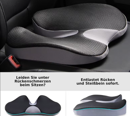 Orthopädisches Memory Foam Sitzkissen - Gegen Rückenschmerzen, Ischias & Steißbeinschmerzen - Rutschfest