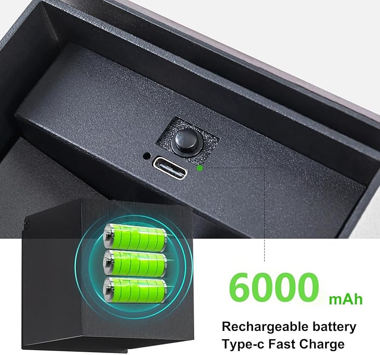 Wandleuchte mit Bewegungssensor 6000 mAh batteriebetrieben 6 W 3000 K Wandleuchte mit Schalter einstellbarer Abstrahlwinkel
